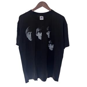 Vintage 1992 Beatles Band T-Shirt Size L Black Graphic Tee